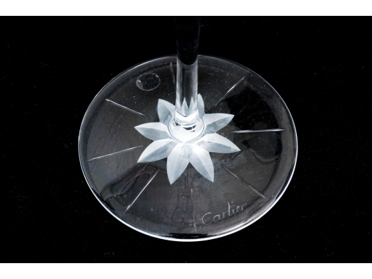 Pair Of Cartier Crystal Flutes