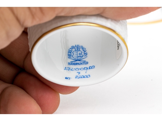 Set Of Twelve Herend Hand-Painted Porcelain Napkin RIngs, Rothschild Bird (RO) Pattern