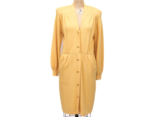 Vintage St. John Yellow Sweater Dress, Size 10