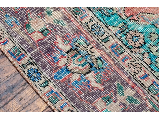 HAND KNOTTED WOOL PERSIAN OVER DYE CARPET, 9-7