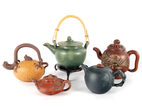 Five Chinese Yixing And Studio Art Teapots