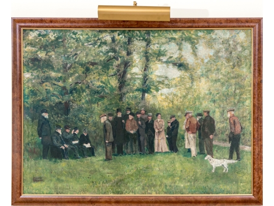 Rossiter Snyder Oil On Canvas Painting, Gathering In A Forest