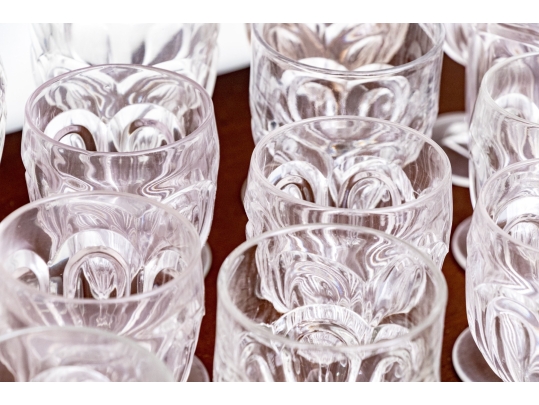 Assembled Twenty-Six Piece Flint Style Glass Goblets