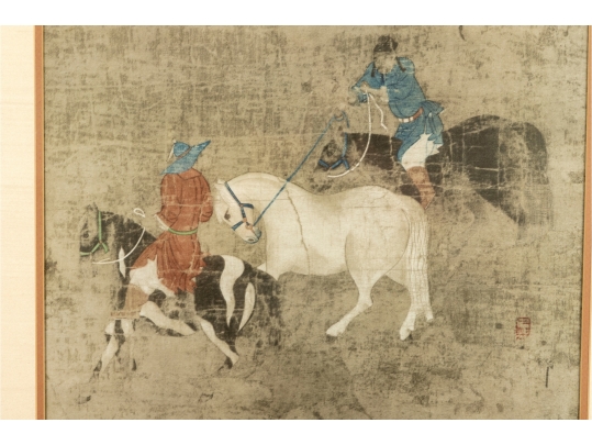 Framed Print “Tribute Horses” After Yuan Dynasty Painting