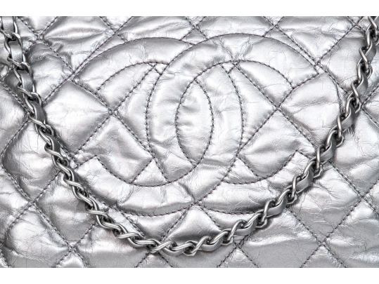 Chanel Silver Metallic Leather 