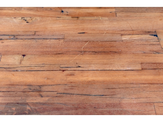 Wooden Dining Table On Steel Legs - For Upcycle