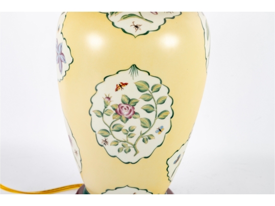 Decorative Porcelain Table Lamp With Floral Motif