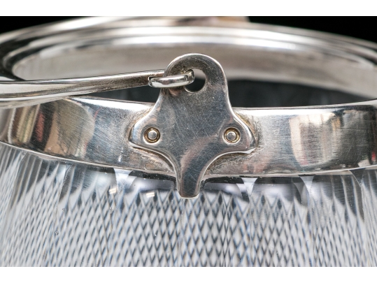 Antique Cut Glass And Silverplate Biscuit Jar