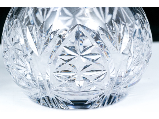 Pair Of English Sterling Silver Collared Cut Crystal Decanters Or Perfumes