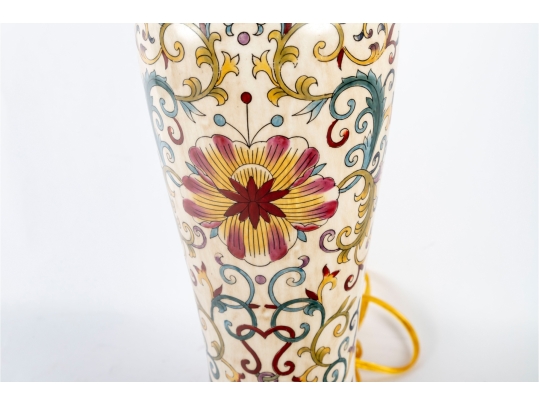 Hand-Painted Floral Porcelain Table Lamp