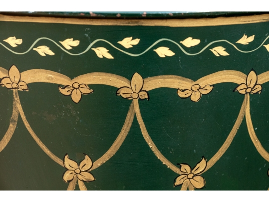 Vintage Footed Tole Cache Pot