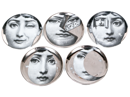 Set Of Five Italian, Fornasetti Ceramic Nut Plates