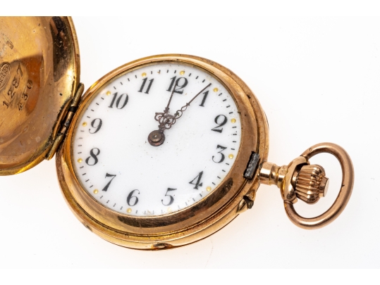 14K Small Vintage Floral Pocketwatch