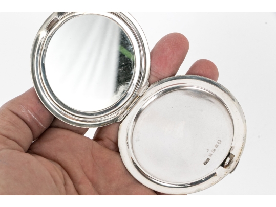 Collection Of Three English Sterling Silver And Enamel Compacts