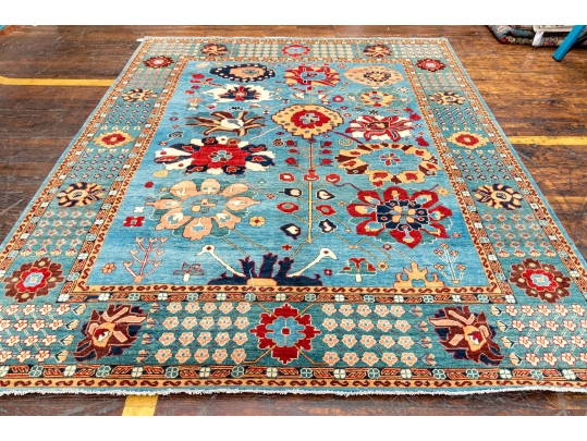 PREMIUM HAND KNOTTED SILKY WOOL PAKISTAN CARPET, 9'-7