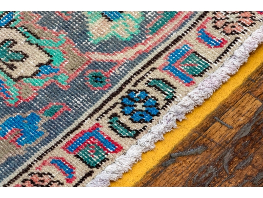 HAND KNOTTED WOOL PERSIAN OVER DYE CARPET, 9-7