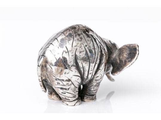 Buccellati Sterling Silver Miniature Delightful Standing Elephant, Retail $660
