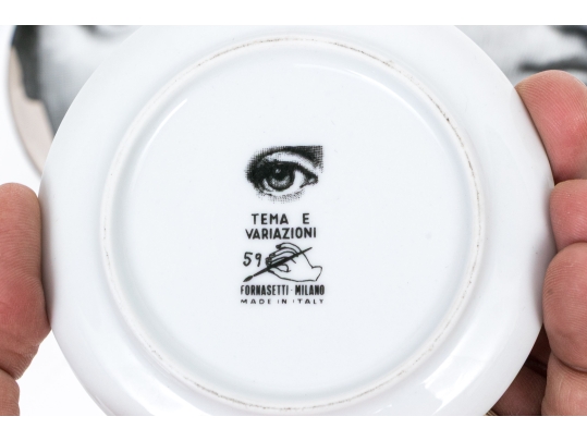 Set Of Five Italian, Fornasetti Ceramic Nut Plates