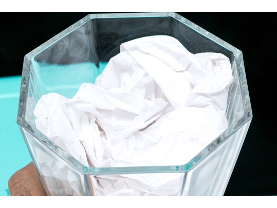 Tiffany & Co. Franck Lloyd Wright Crystal Octagonal Crystal Vase Boxed