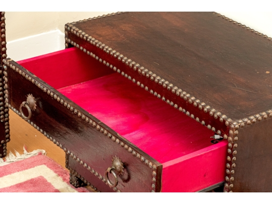 Pair Of Vintage Leather Wrapped Two Drawer Chests
