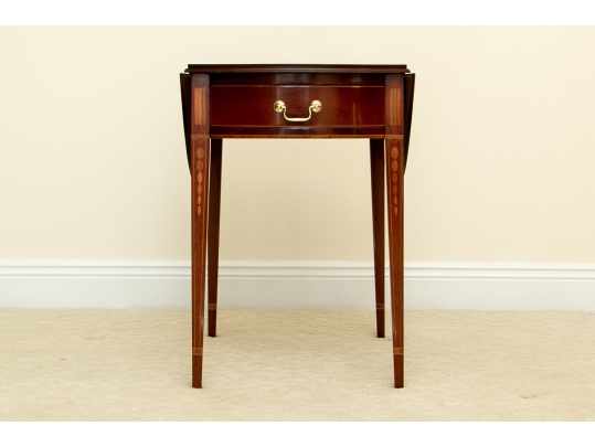 Pair Kindel Winterthur Collection Mahogany Inlaid Pembroke Tables