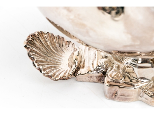Antique English Victorian Silverplate Nautilus Spoon Warmer