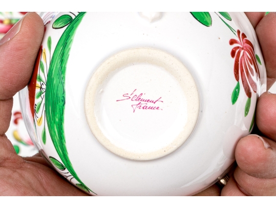 Thirty-One Piece French St. Clement Hand-Painted Ceramic Dining Service