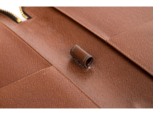 Louis Vuitton Brown Monogram Small Leather Zip Folio Pouch