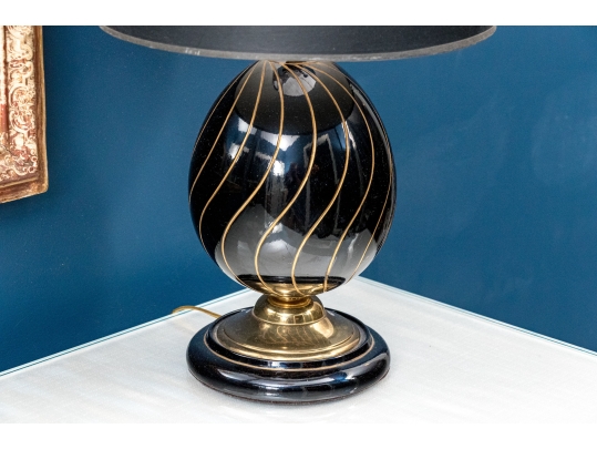 Pair Of French Black And Gilt Finished Table Lamps