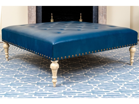 Oversized Leather Upholstered Ottoman