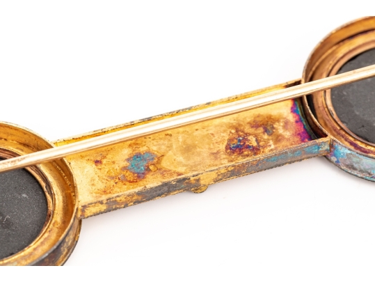 14k Gold Antique Beautiful Ornate Pietra Dura Grand Tour Brooch