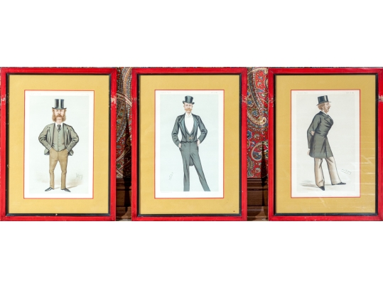 Set Of Six Leslie Matthew Ward (British, 1851-1922) Lithographic Prints