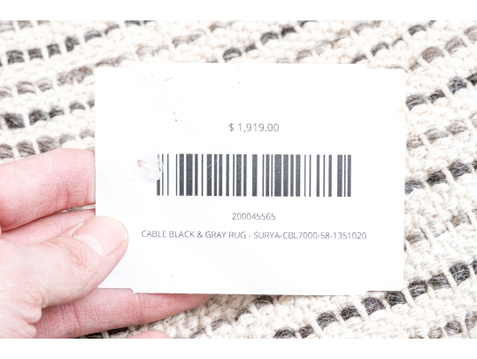 Cable Black & Grey Surya Loomed Wool Carpet, 8'-1