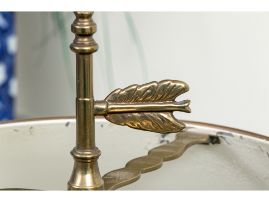 Classic Brass Three Light Bouillotte Lamp With Adjustable Shade