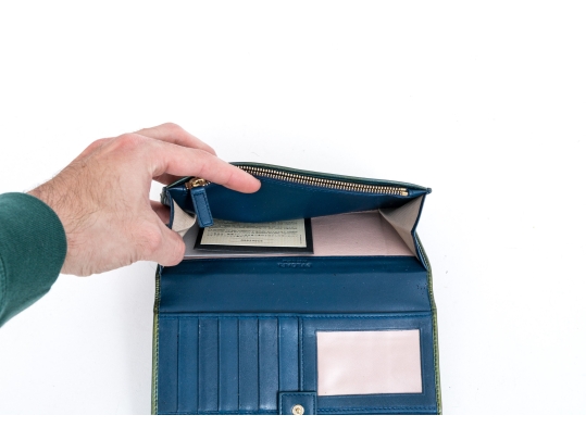 Bulgari Green Patent Leather Wallet