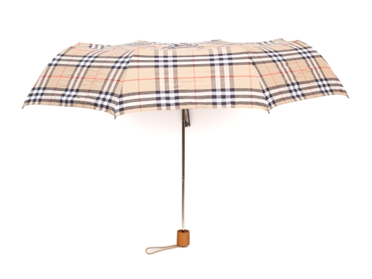 Burberry Nova Check Two Piece Vinyl And Canvas Tote Bag With Umbrella