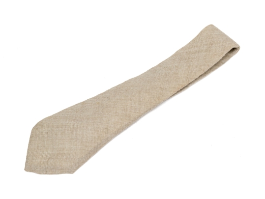 Hermes Tan Vintage Fabric Tie, With Box