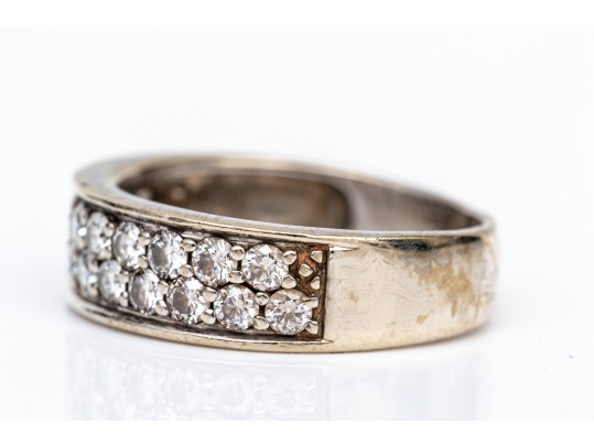 14k Gold Pave Set Diamond Band Ring, App. 0.34 TCW, Size 4.25