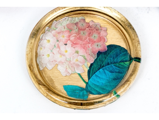 Collection Of Five Decoupage Glass Bottle Coasters
