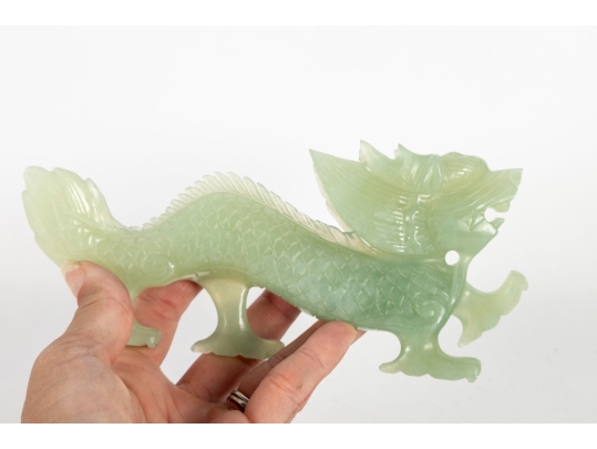 Nephrite Jade Carved Dragon Figurine