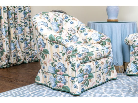 Custom Upholstered Tub Back Accent Lounge Chair