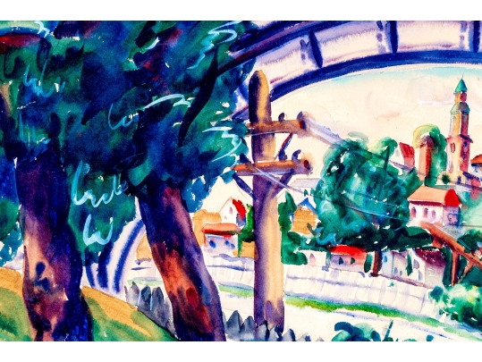 Signed A. Moolaritvich Watercolor On Paper, 1934