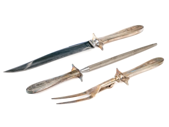 Three Piece Community Silver Plated Carving Set