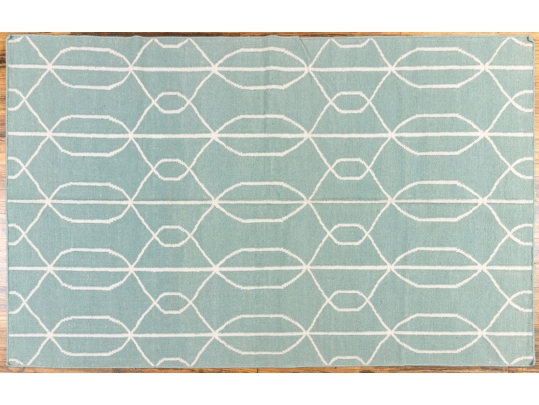 Hand Woven Wool Abstract Carpet, 8' X 5'-1