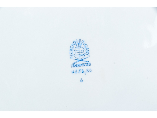 Herend Hungary Hand-Painted Porcelain Centerpiece Bowl, Rothschild Bird (RO) Pattern