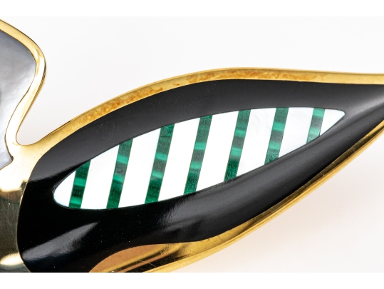 Tiffany & Co. 18k Yellow Gold Angela Cummings Lovely Inlaid Duck Brooch, With Box