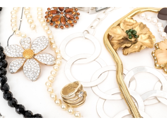 Collection Of Assorted Fashion And Costume Jewelry Pieces, Including Lee Angel And Monet