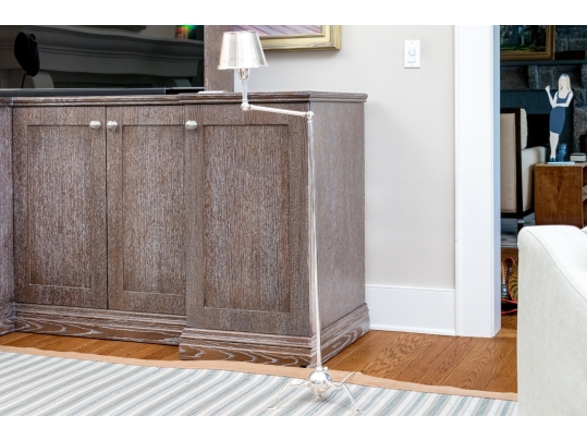 Elegant Chrome Finished Adjustable Floor Lamp With Chrome Shade