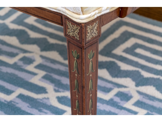 Quality Hepplewhite Style Painted Medallion Back Armchair
