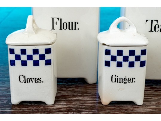 Set Of Seven German Lidded Kitchen Storage